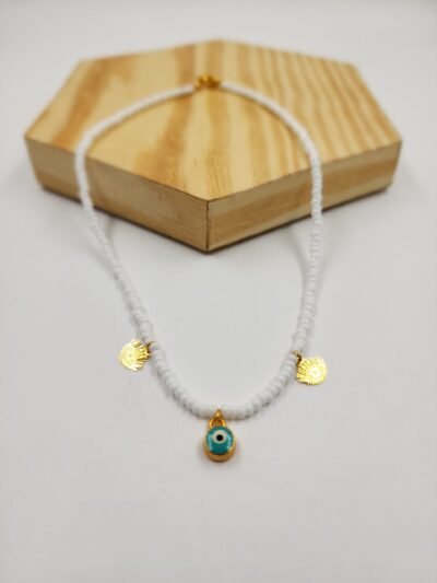 Choker Blanco Ojo Turco